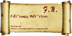 Fónagy Márton névjegykártya
