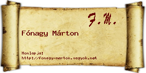 Fónagy Márton névjegykártya