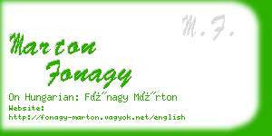 marton fonagy business card